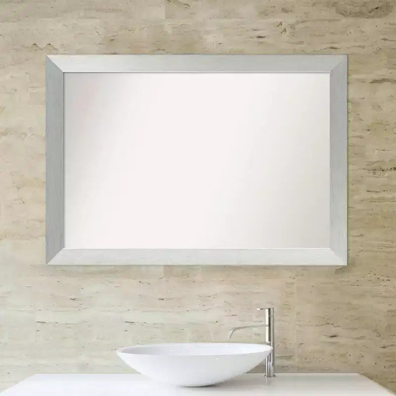 Badezimmer-Wandspiegel aus Holz ohne Facettenschliff