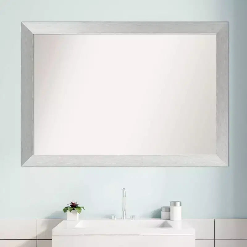 Badezimmer-Wandspiegel aus Holz ohne Facettenschliff