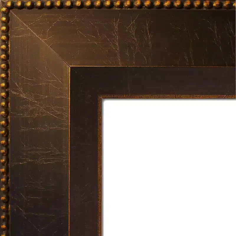 Wandspiegel aus Bronze und Holz