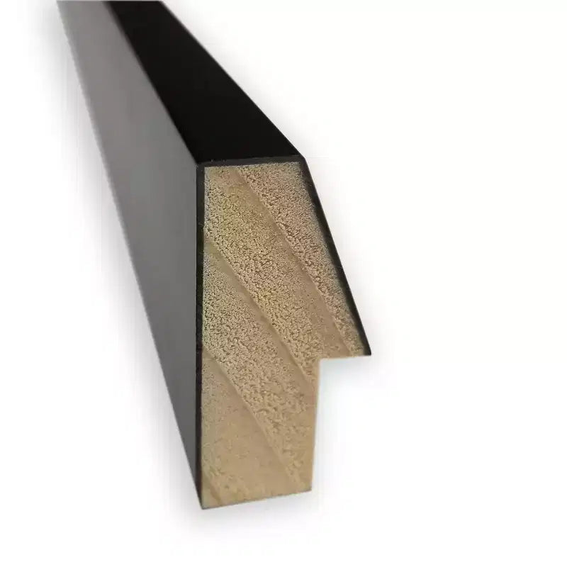 Schwarzer Wandspiegel aus Holz ohne Facettenschliff