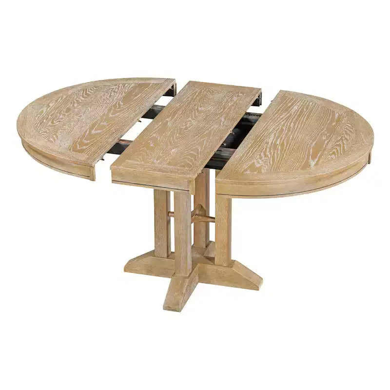 Table ronde extensible de salle à manger de style farmhouse