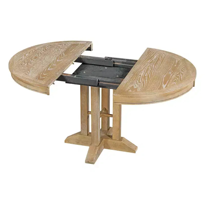 Table ronde extensible de salle à manger de style farmhouse