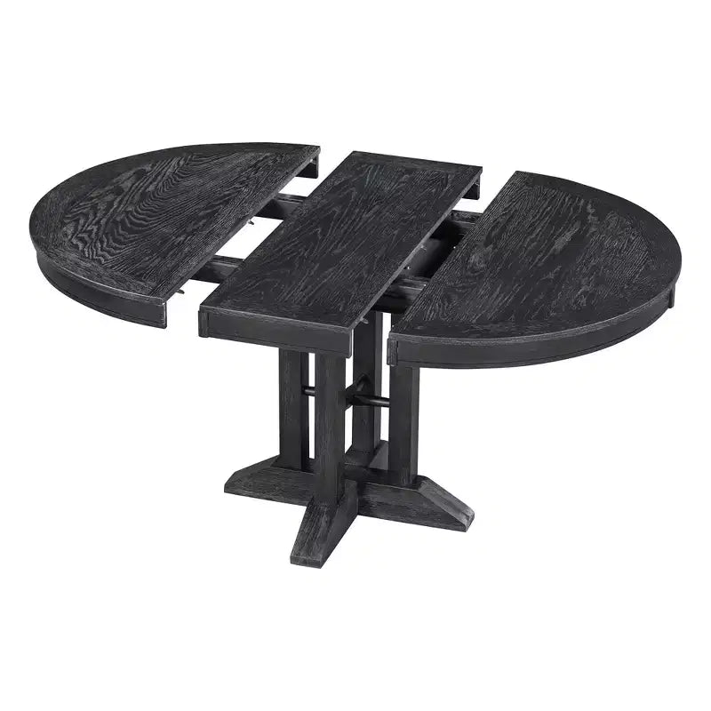 Table ronde extensible de salle à manger de style farmhouse