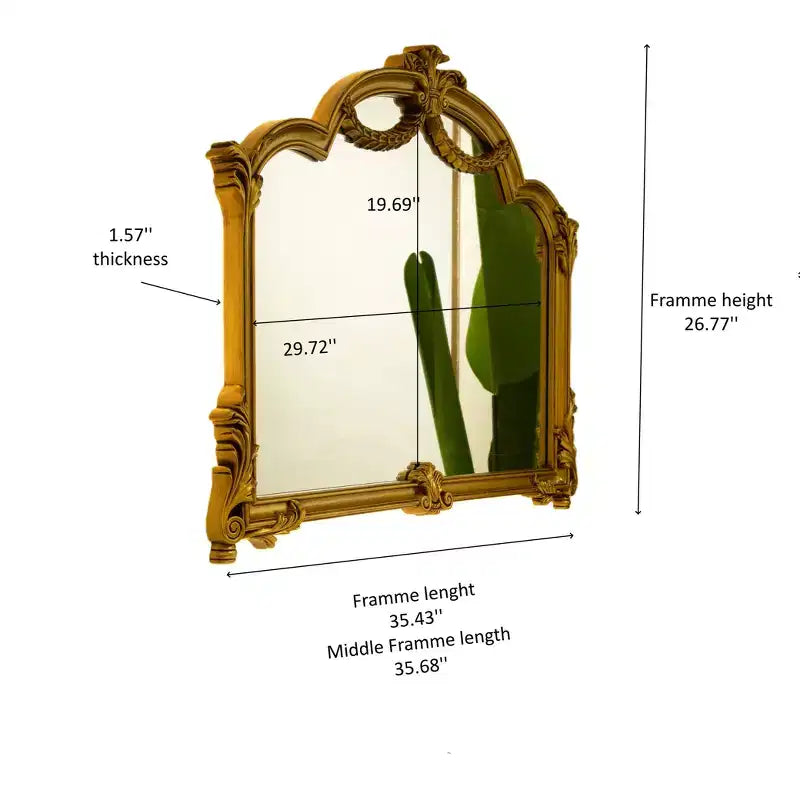 Miroir mural décoratif irrégulier en similicuir, de style néobaroque