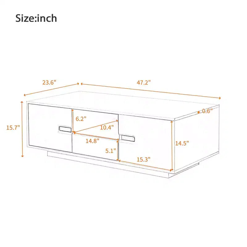 Moderner und stilvoller rechteckiger Couchtisch