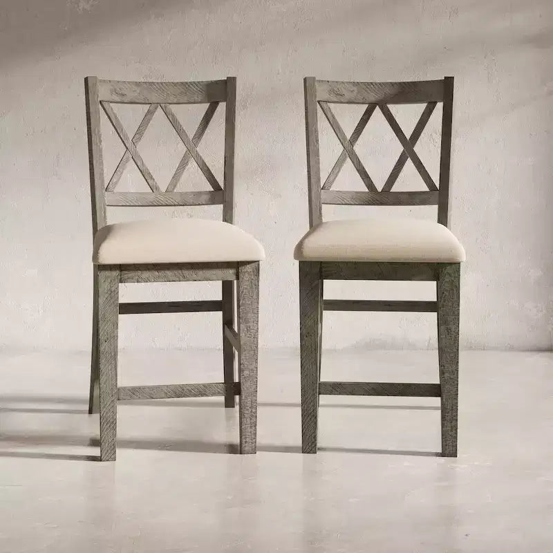 Tabourets de bar rembourrés en bois massif, de style farmhouse champêtre