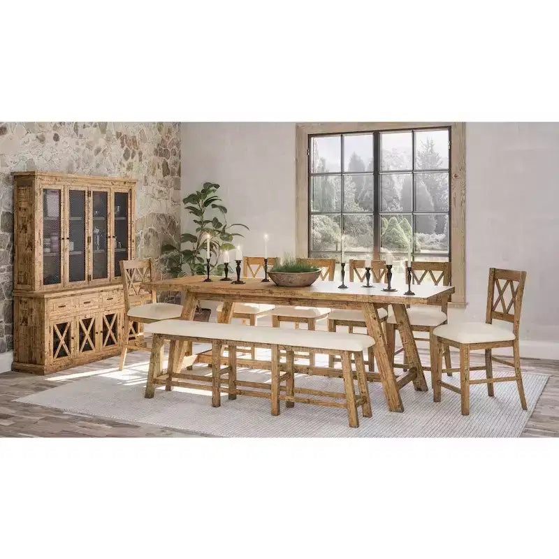 Tabourets de bar rembourrés en bois massif, de style farmhouse champêtre