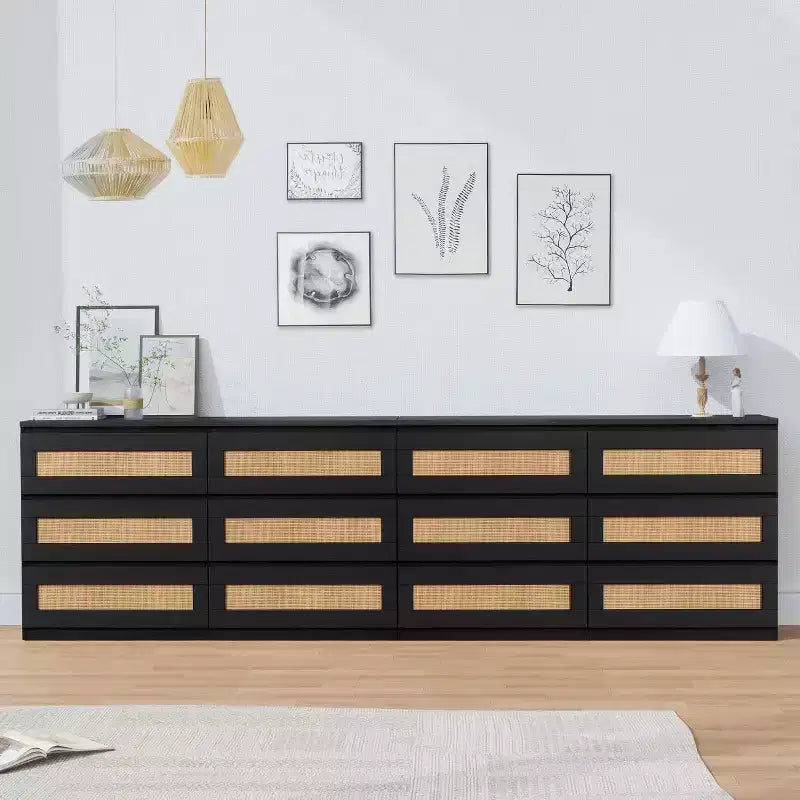 Moderner Rattanschrank mit sechs Schubladen