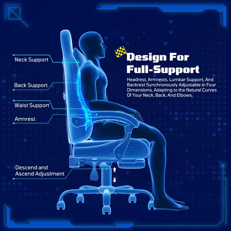 Fauteuil de jeu ergonomique classique