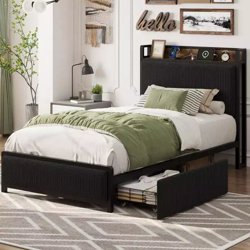 Estructura doble de cama de plataforma de madera