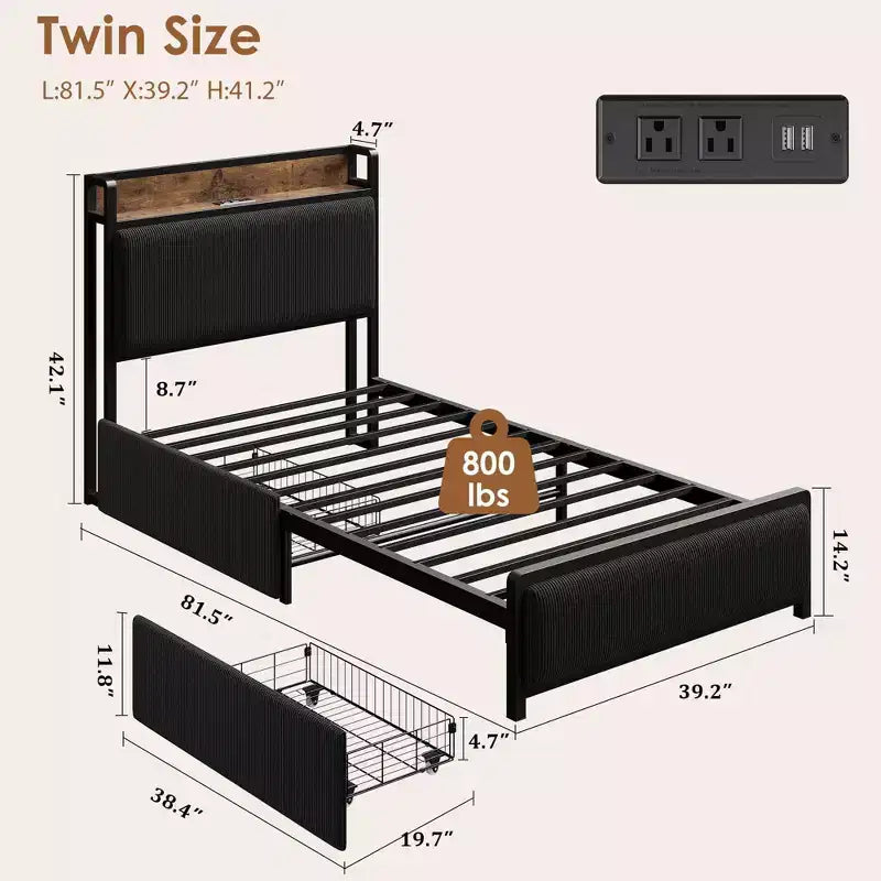 Estructura doble de cama de plataforma de madera