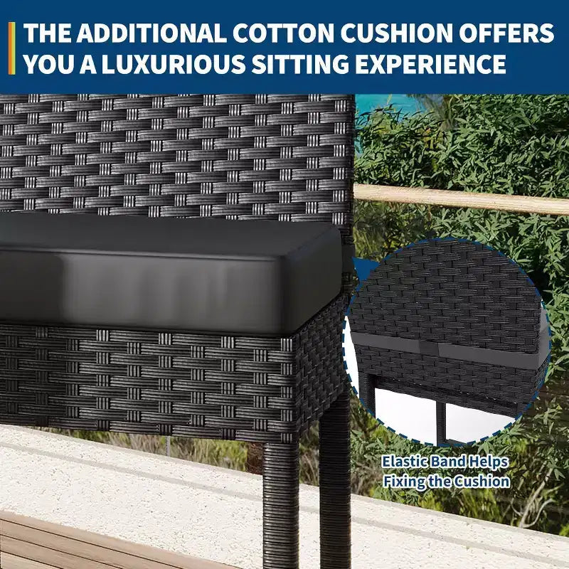 Outdoor-Barhocker-Set aus Rattan