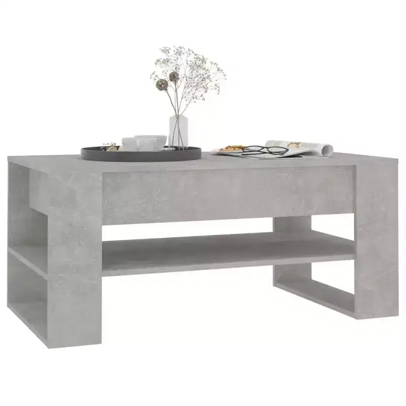 Table basse noire de taille moyenne en bois d’ingénierie