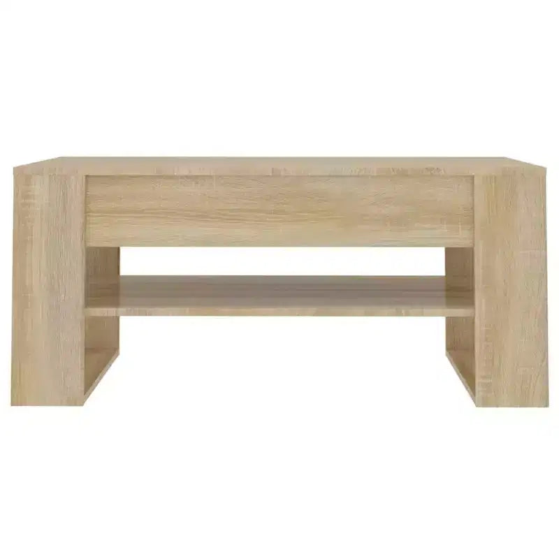 Table basse noire de taille moyenne en bois d’ingénierie