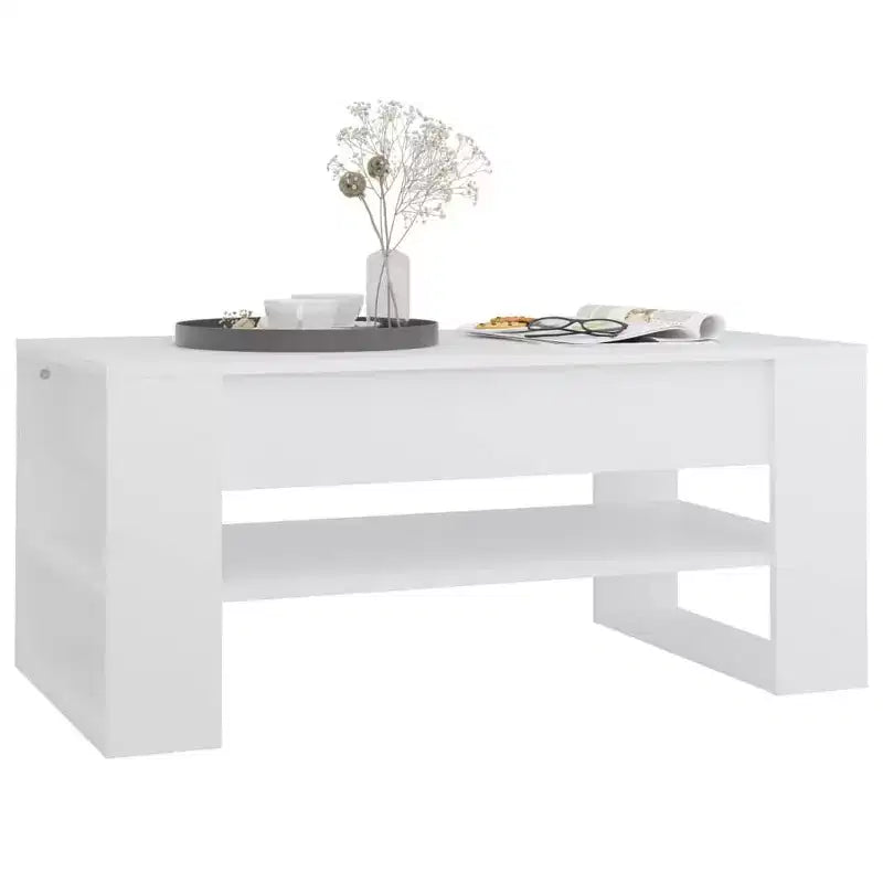 Table basse noire de taille moyenne en bois d’ingénierie