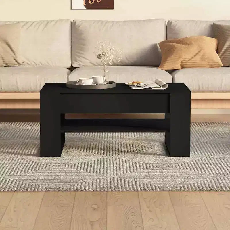 Mittlerer Couchtisch aus schwarzem Holzwerkstoff