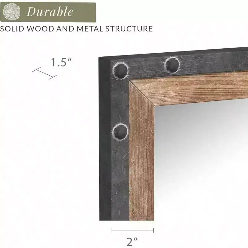 Miroir en pied à poser contre le mur, grand modèle de style champêtre.