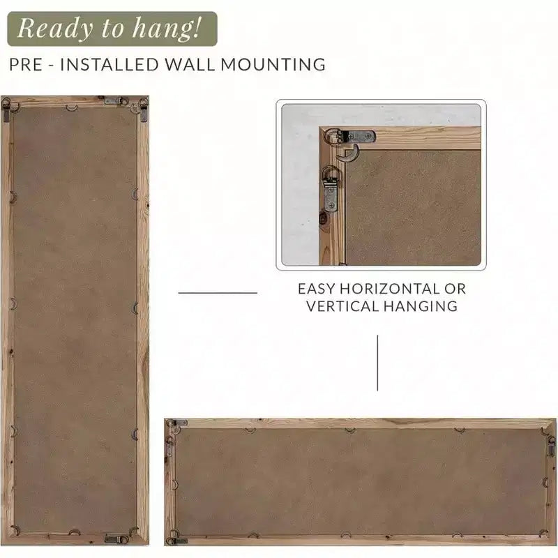 Miroir en pied à poser contre le mur, grand modèle de style champêtre.