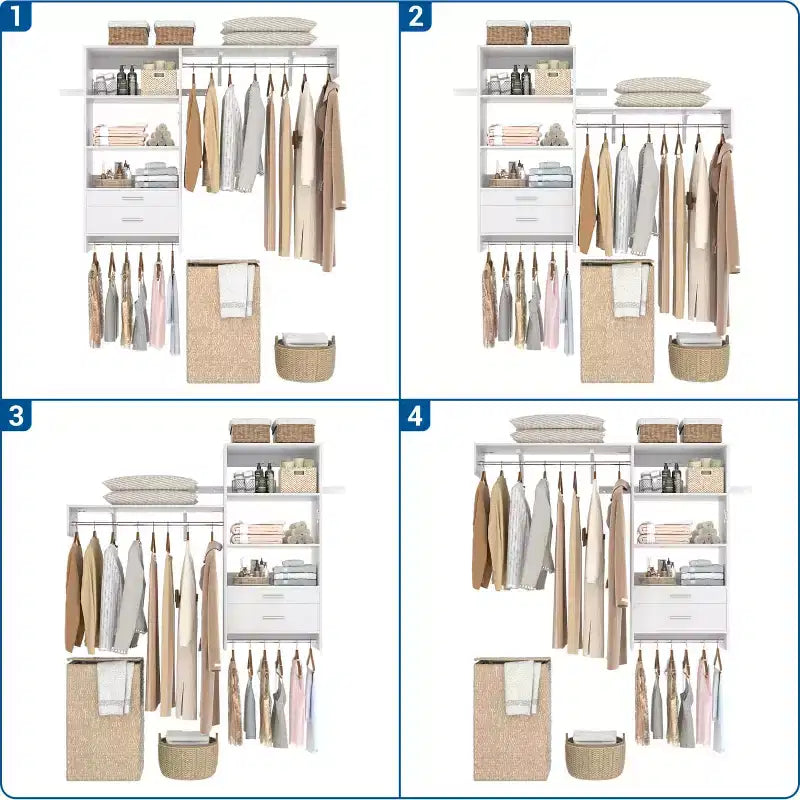 Schranksystem mit Holzschubladen