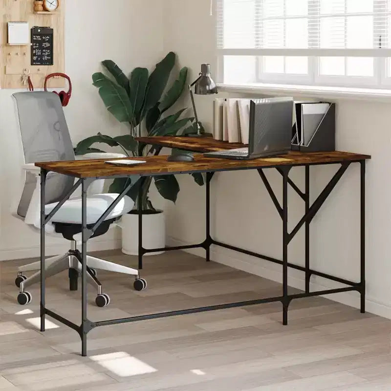 Escritorio de madera de ingeniería en roble marrón