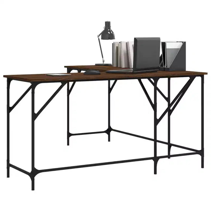 Bureau en bois d’ingénierie en chêne brun