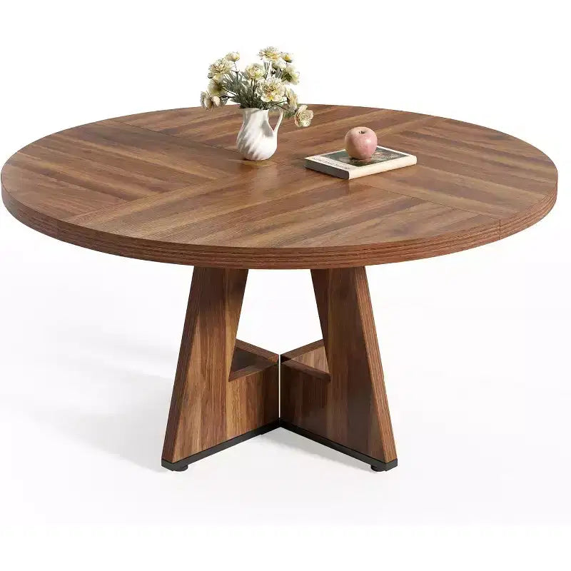 Mesa de comedor redonda de estilo retro clásico