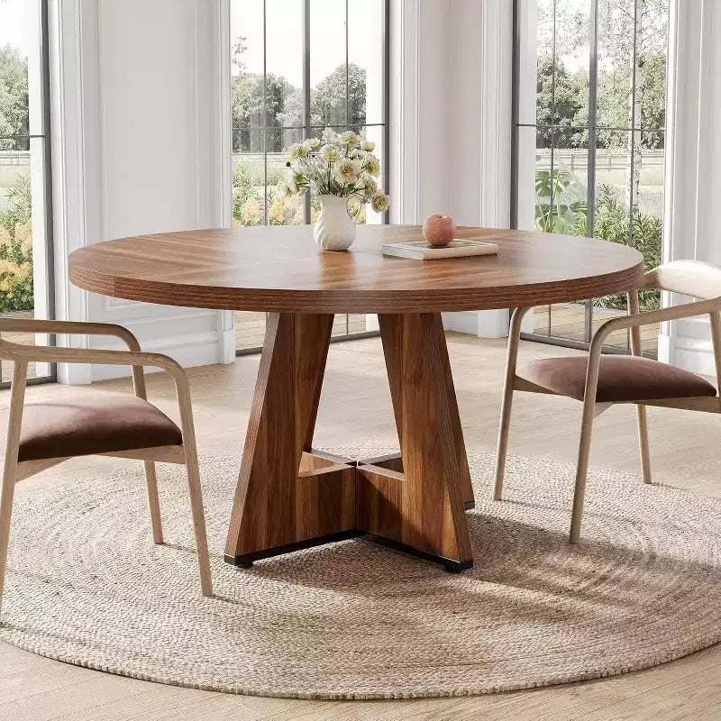 Mesa de comedor redonda de estilo retro clásico
