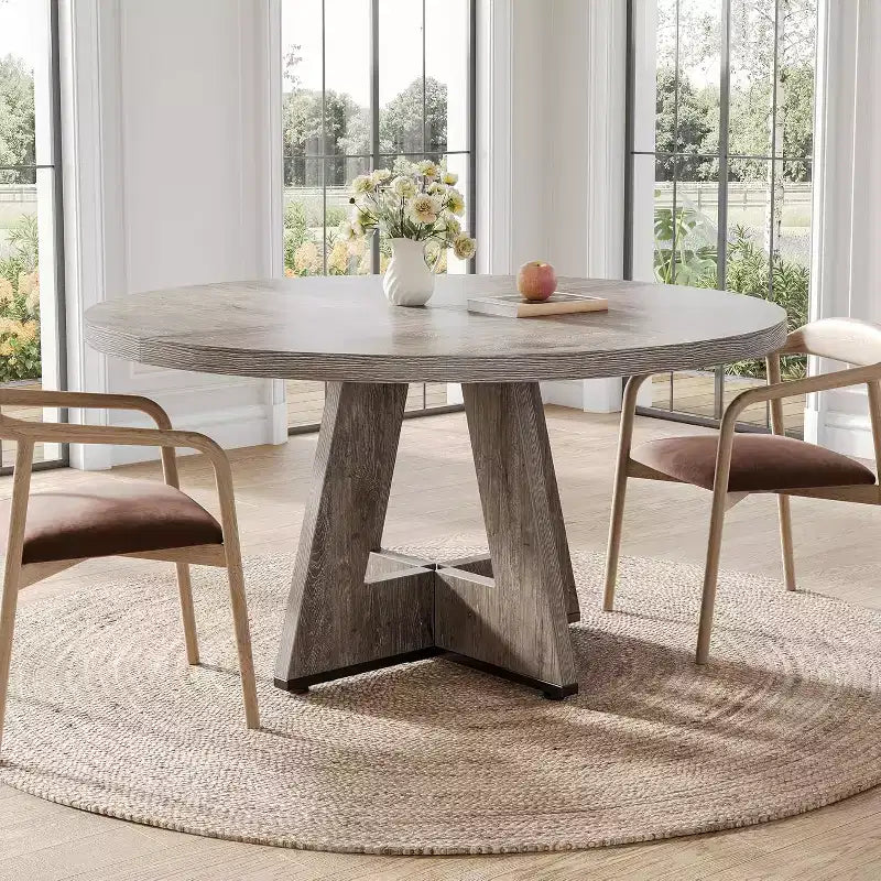 Mesa de comedor redonda de estilo retro clásico