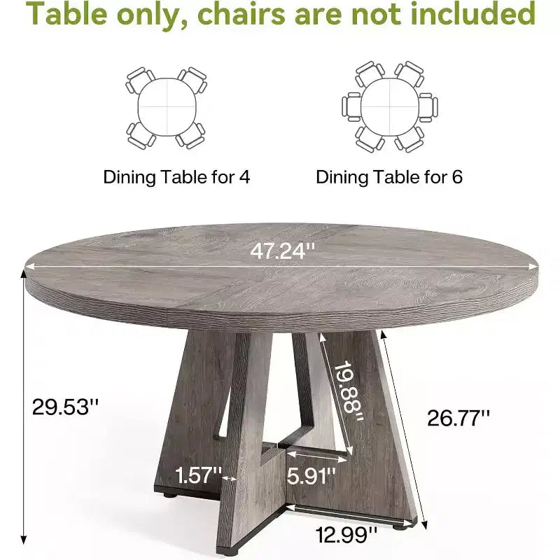 Mesa de comedor redonda de estilo retro clásico