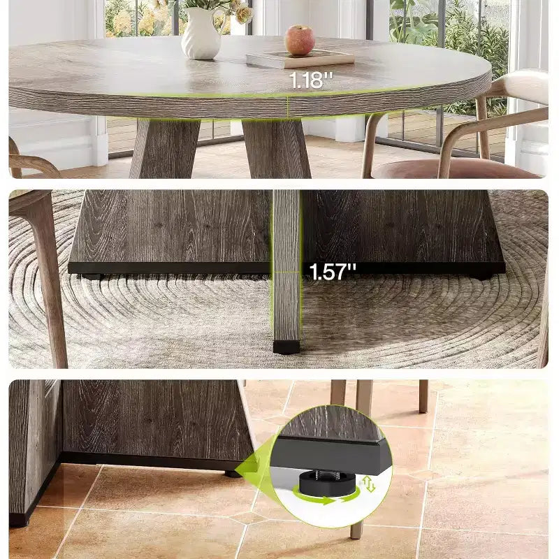 Mesa de comedor redonda de estilo retro clásico