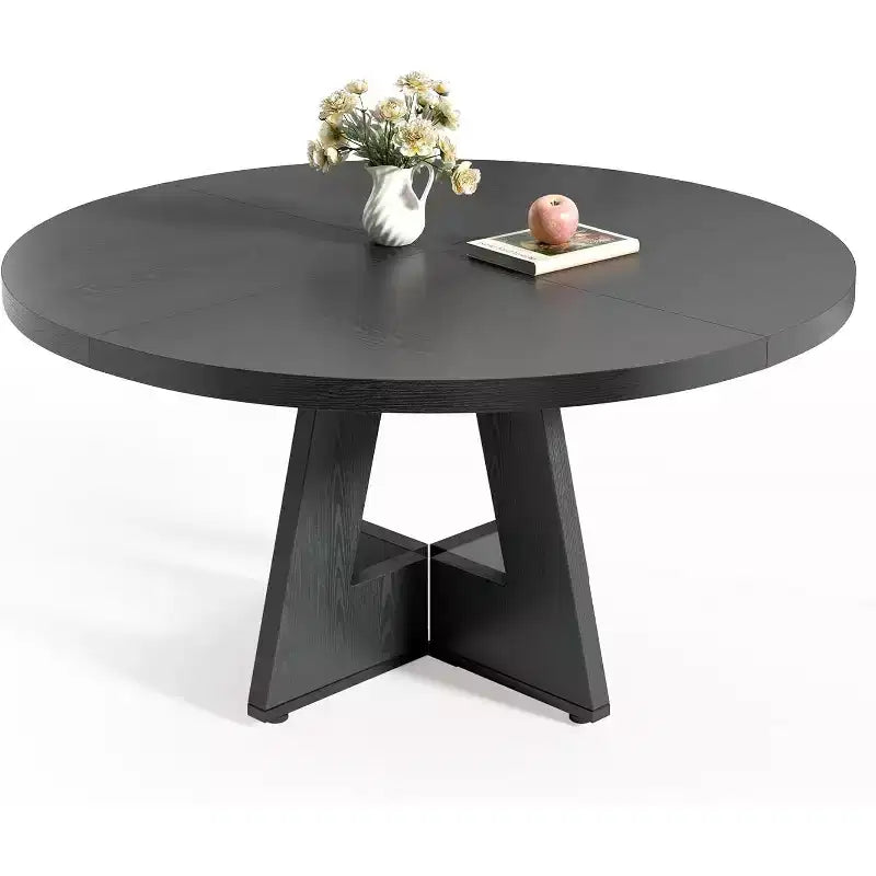Mesa de comedor redonda de estilo retro clásico