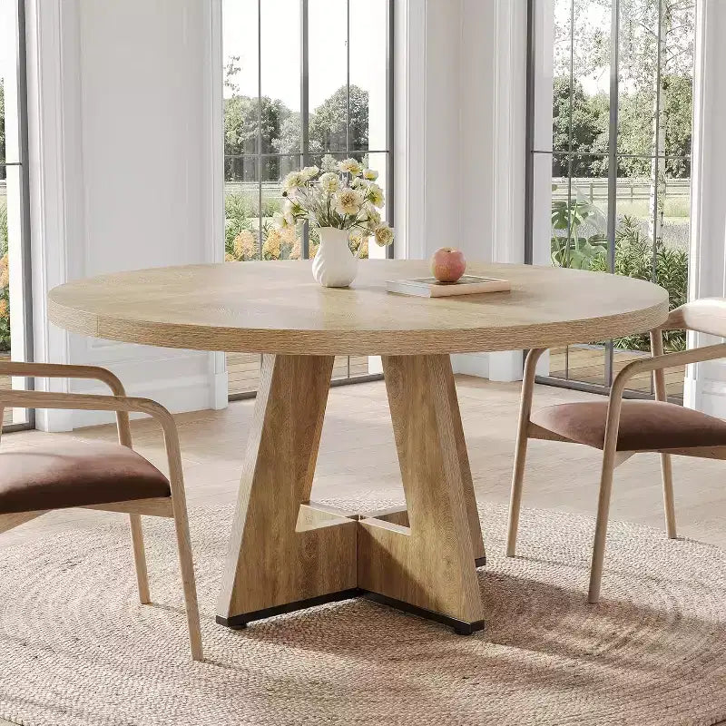 Mesa de comedor redonda de estilo retro clásico