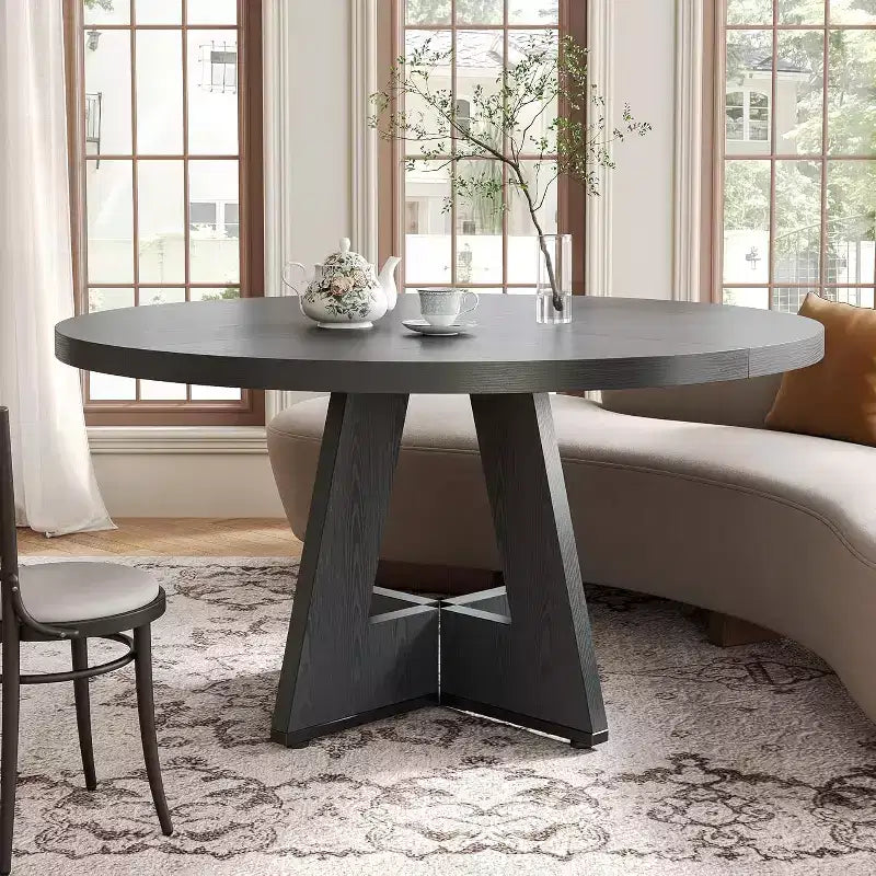 Mesa de comedor redonda de estilo retro clásico
