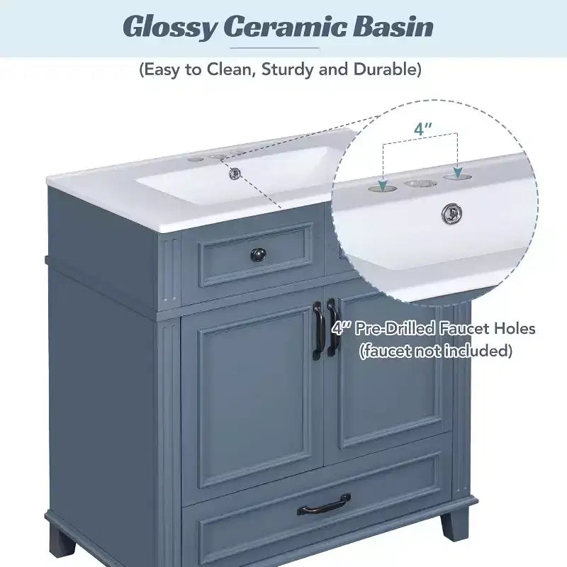 Mueble de baño blanco con lavabo