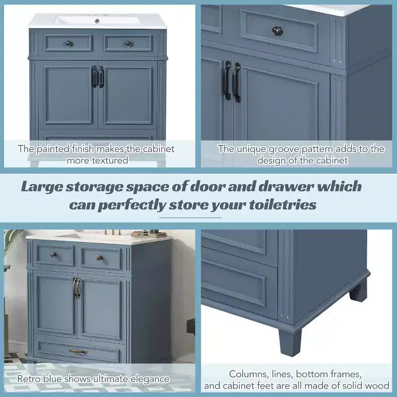 Mueble de baño blanco con lavabo