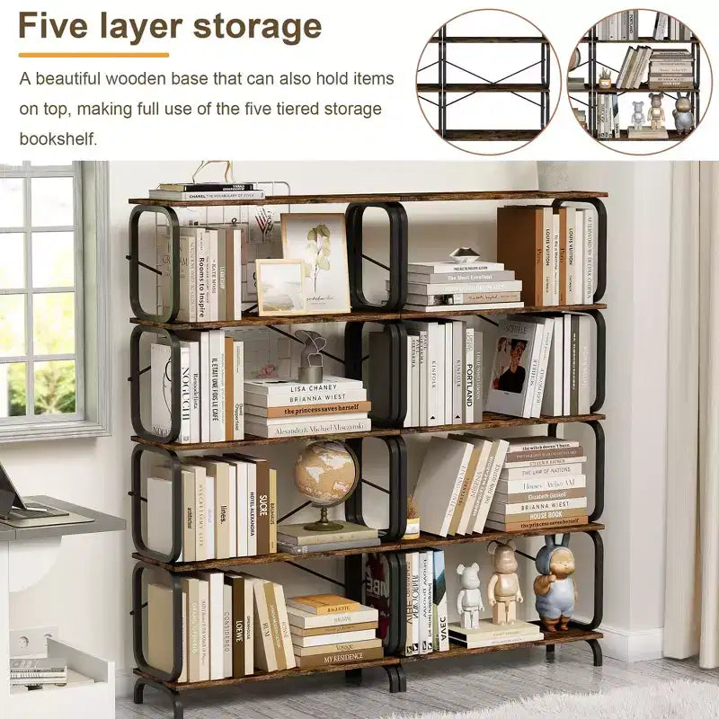 Bücherregale mit fünf Ablagen, hohe Bücherregale, offenes Design