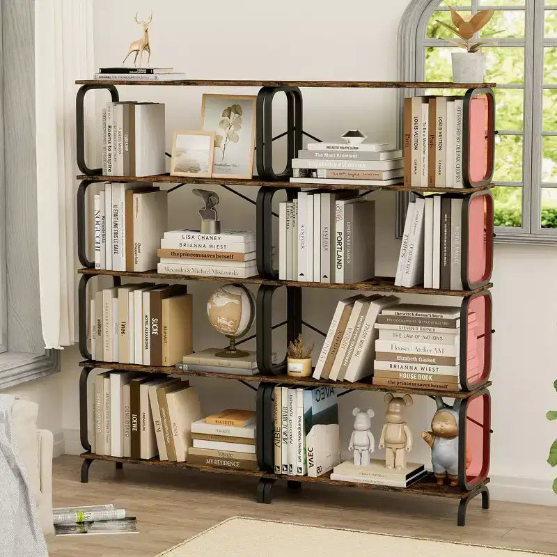 Bücherregale mit fünf Ablagen, hohe Bücherregale, offenes Design