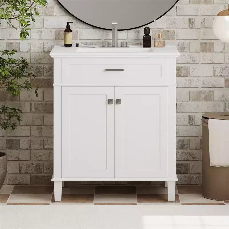 Badezimmer-Waschtisch mit Waschbecken, moderner Badezimmerschrank