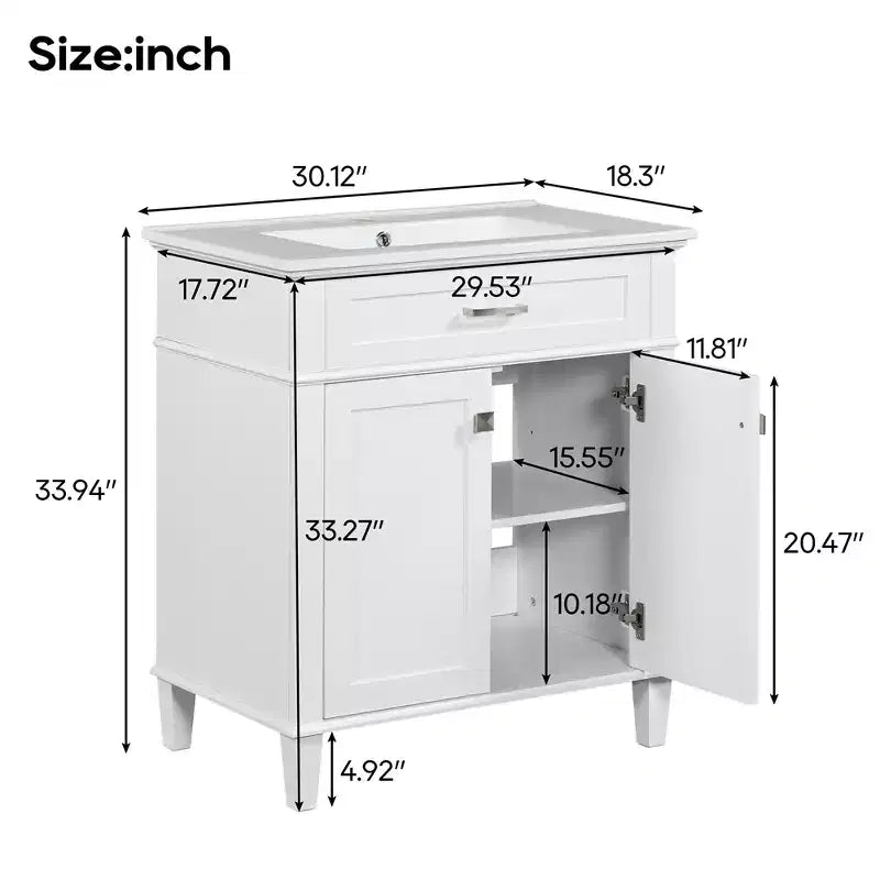 Badezimmer-Waschtisch mit Waschbecken, moderner Badezimmerschrank