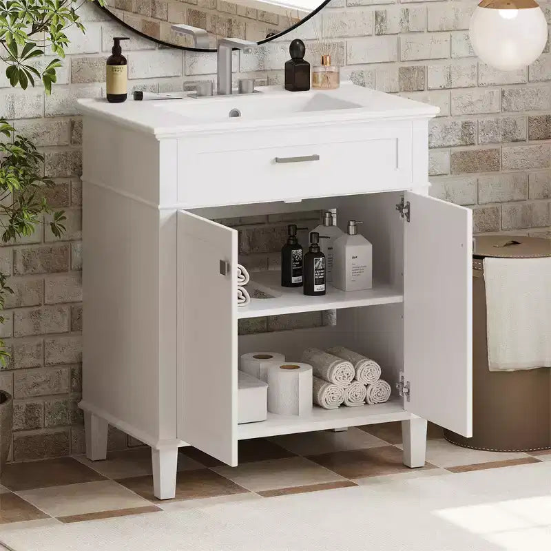 Badezimmer-Waschtisch mit Waschbecken, moderner Badezimmerschrank