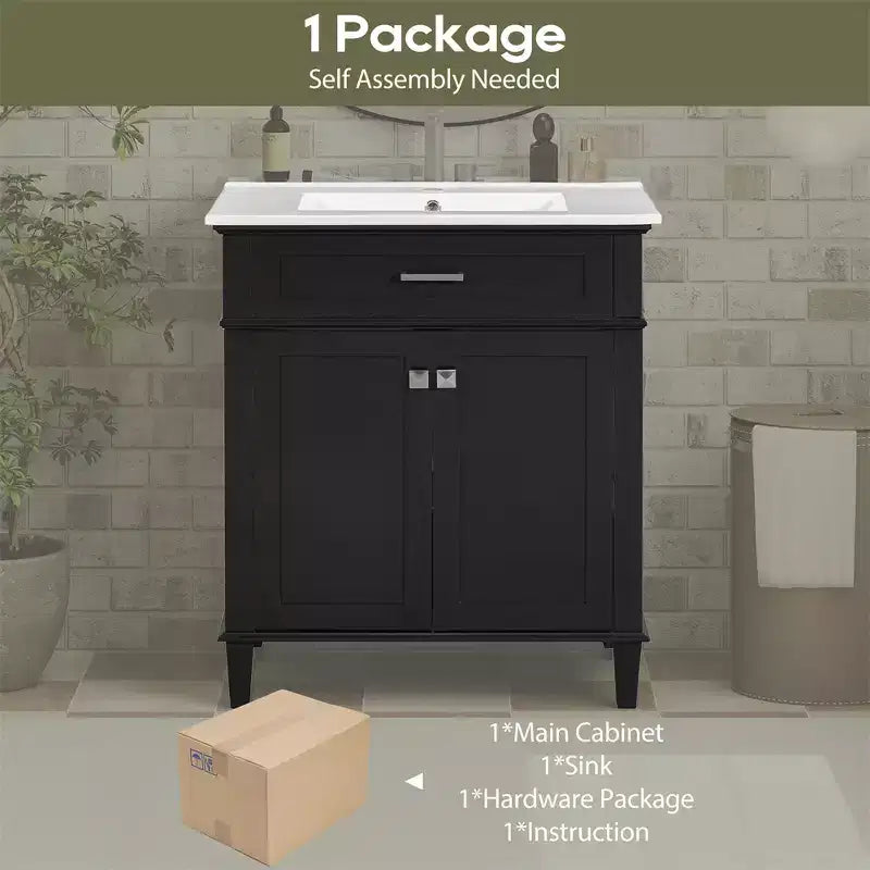 Badezimmer-Waschtisch mit Waschbecken, moderner Badezimmerschrank