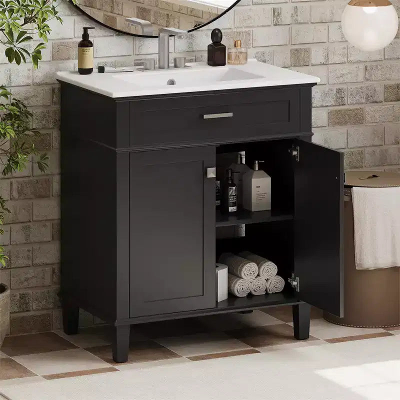 Badezimmer-Waschtisch mit Waschbecken, moderner Badezimmerschrank