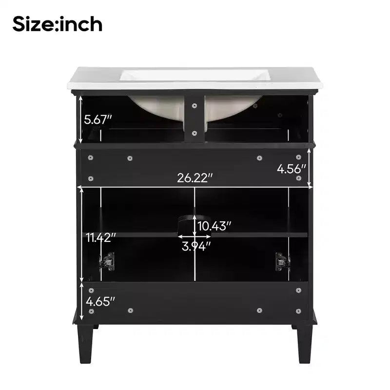 Badezimmer-Waschtisch mit Waschbecken, moderner Badezimmerschrank