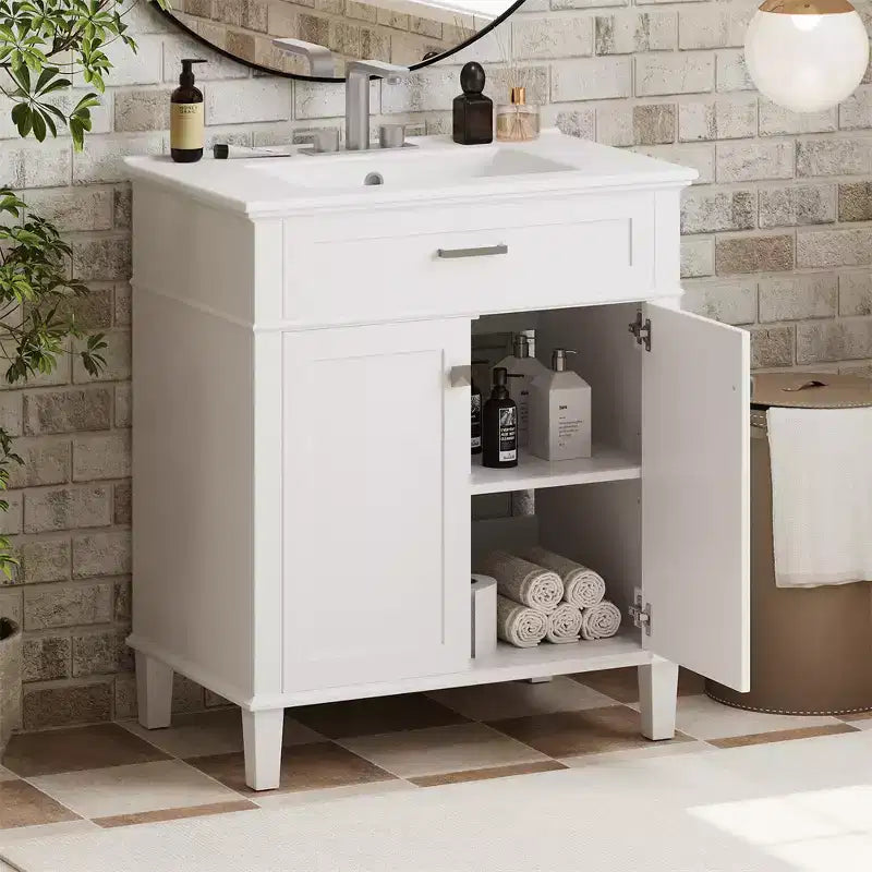 Badezimmer-Waschtisch mit Waschbecken, moderner Badezimmerschrank