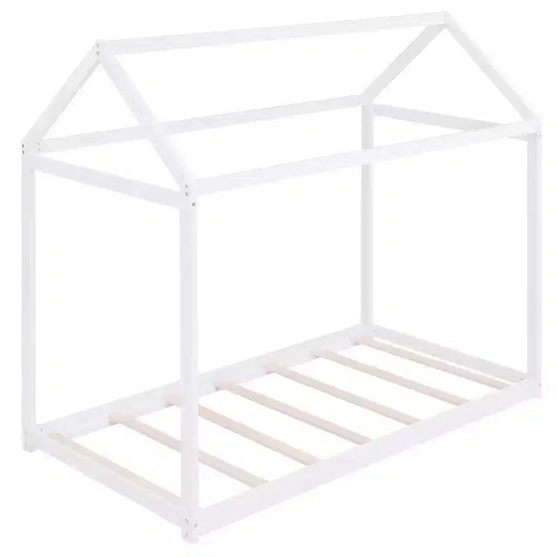 Cadre de lit cabane en bois avec toit