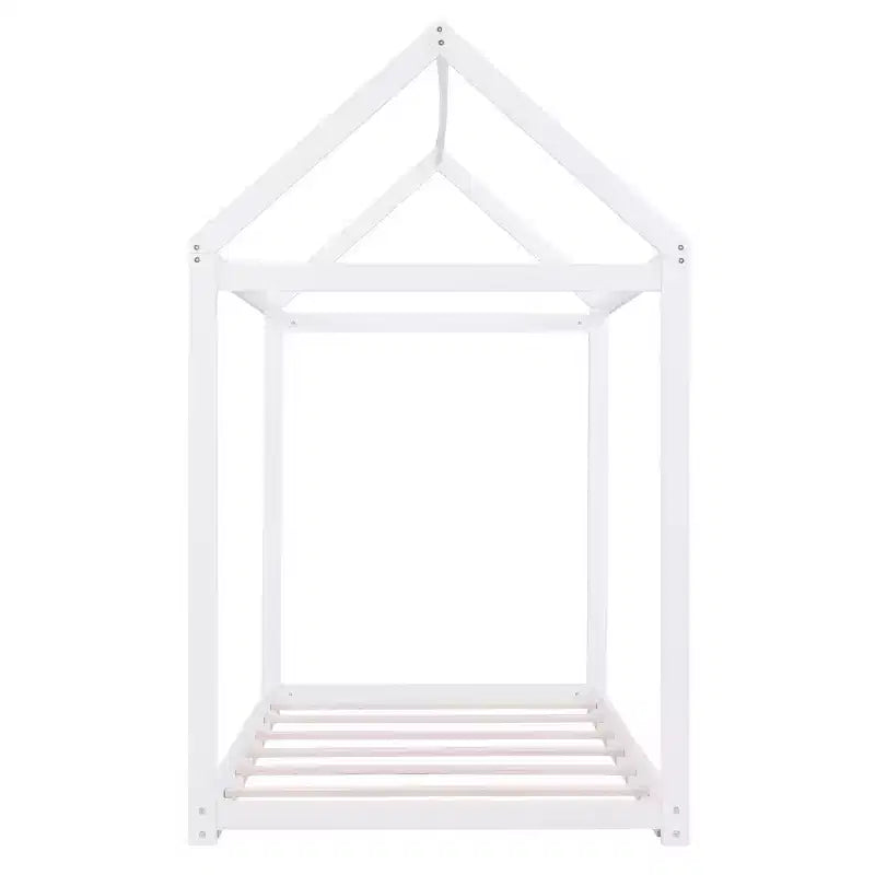 Cadre de lit cabane en bois avec toit