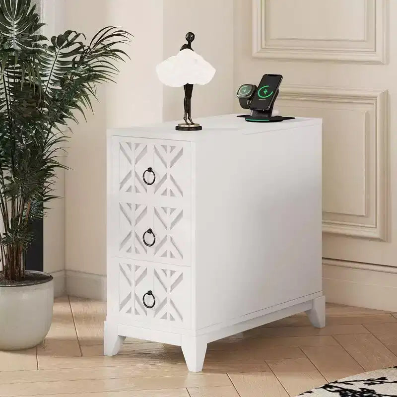 Side table with three drawers