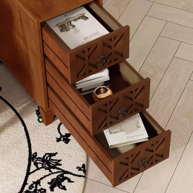 Side table with three drawers