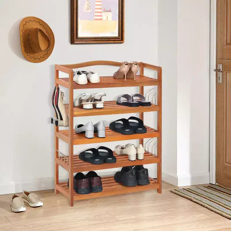 Schuhregal aus Holz mit 5 Ablagen