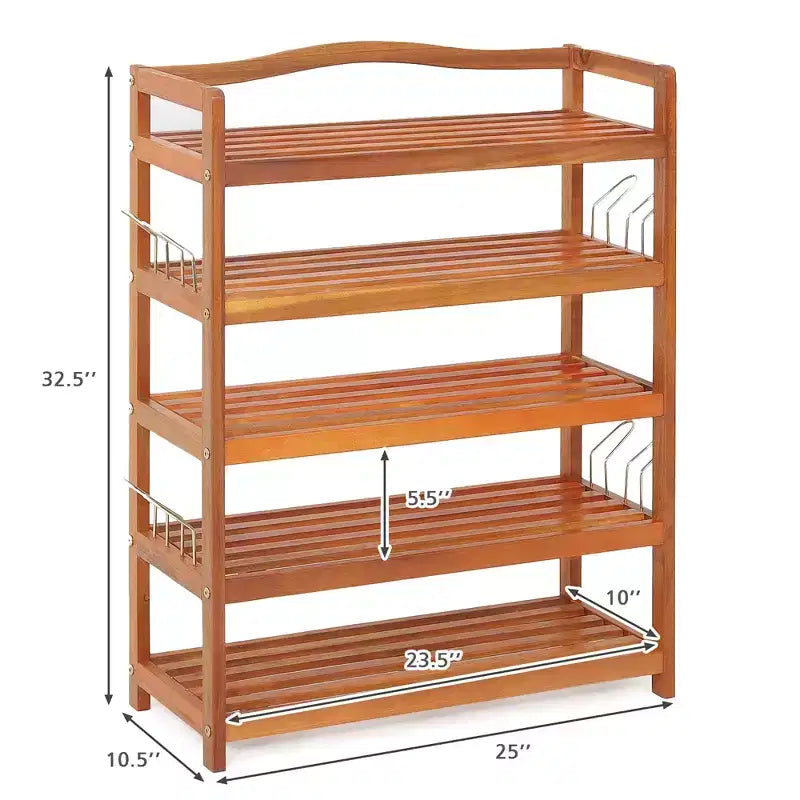 Schuhregal aus Holz mit 5 Ablagen